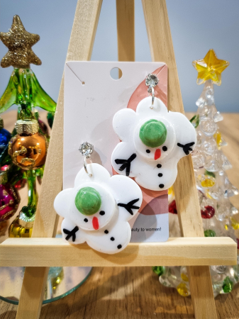 Sarbatori de iarna - Cercei om de zapada