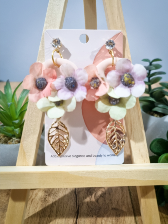 Cercei Unicat Flori Curcubeu - Cercei Unicat Flori Curcubeu