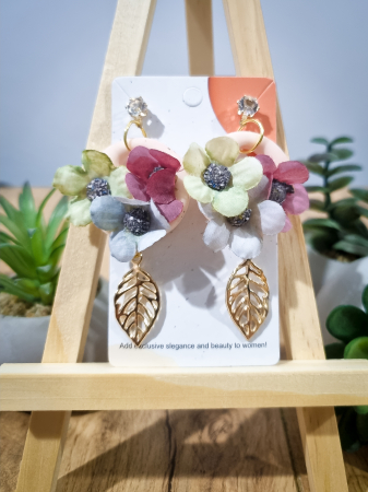 Cercei Unicat Flori Curcubeu - Cercei Unicat Flori Curcubeu