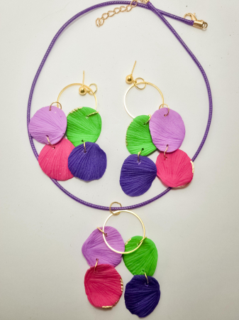 Cercei Unicat Petale - Set cercei cu brosa PETALE