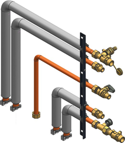Accesorii centrale termice - Set de racordare pentru instalare aparentă la stânga sau dreapta