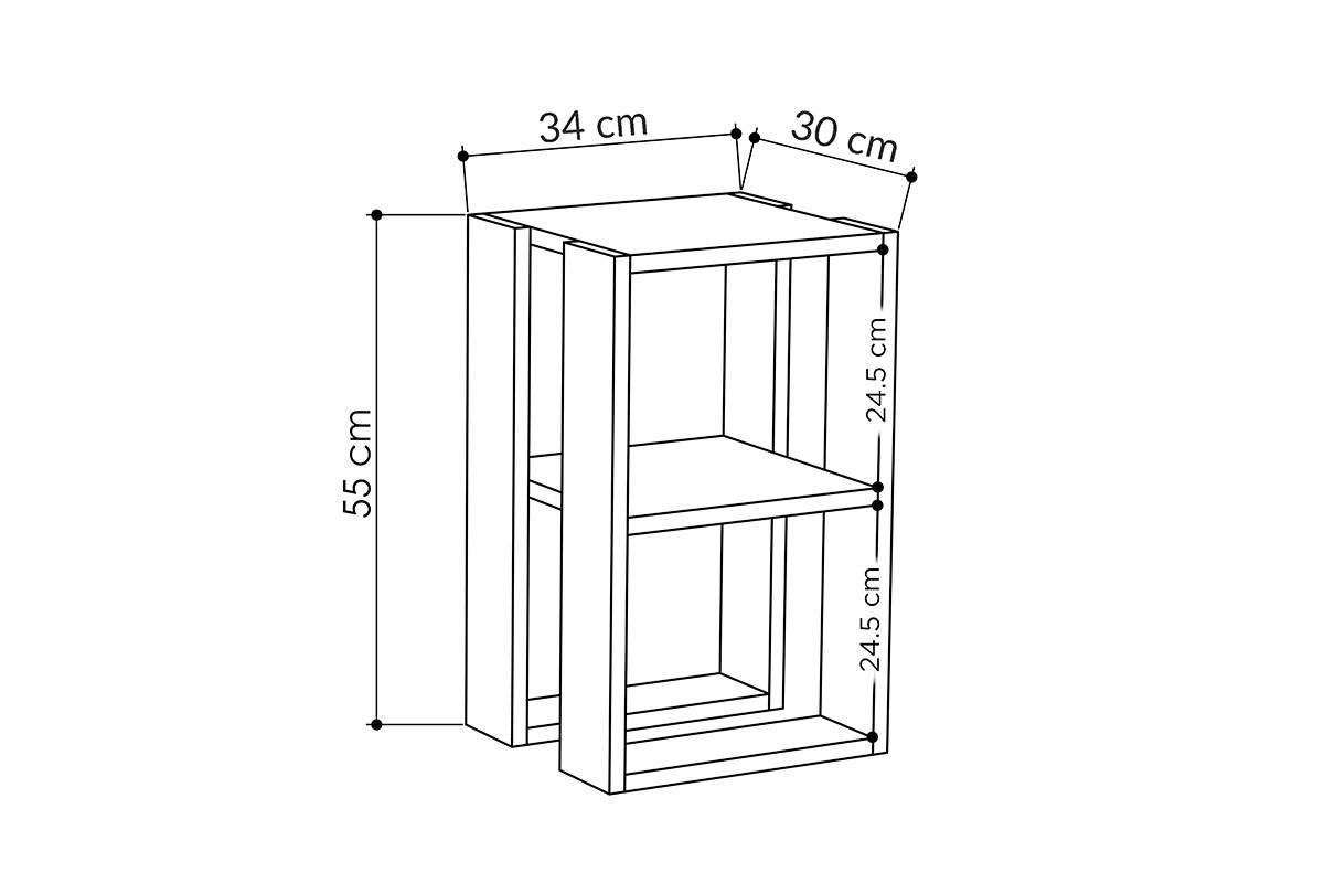 Set de noptiere Zen, 2 bucăți, 34x30x55cm [4]