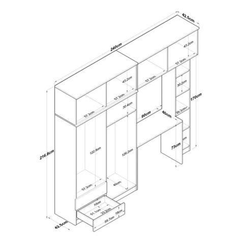 Dressing Zenia cu birou integrat [3]