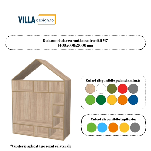 Mobilier școlar - Dulap modular cu spațiu pentru citit M7