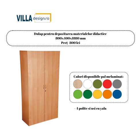 Mobilier școlar - Dulap pentru depozitarea materialelor didactice
