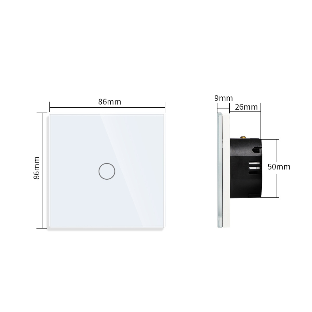Intrerupator Smart Touch, Zigbee Tuya, 1 canal, 1000W, Alb [2]