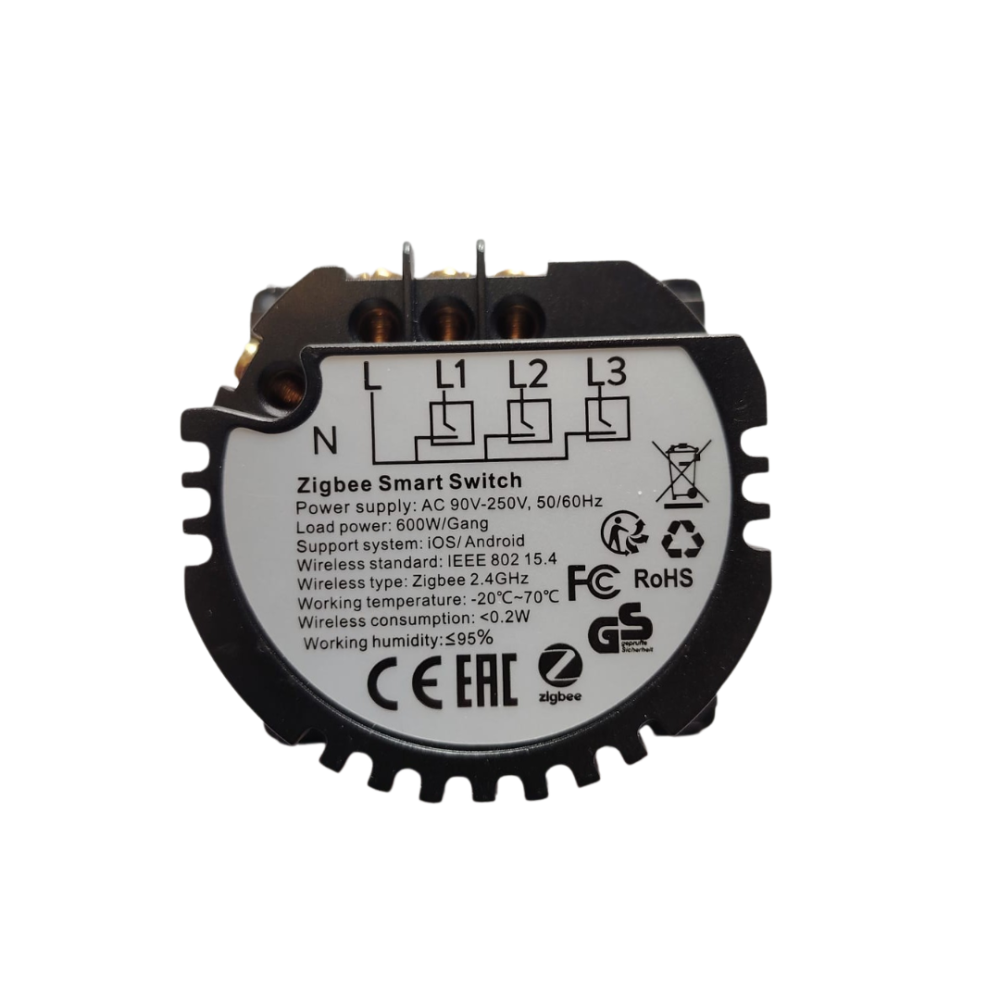 Modul intrerupator smart dublu, Zigbee Tuya, cu touch, 2 canale [4]
