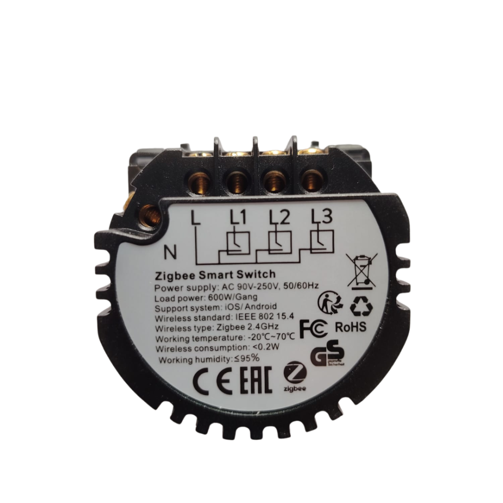 Modul intrerupator smart triplu, Zigbee Tuya, cu touch, 3 canale [3]