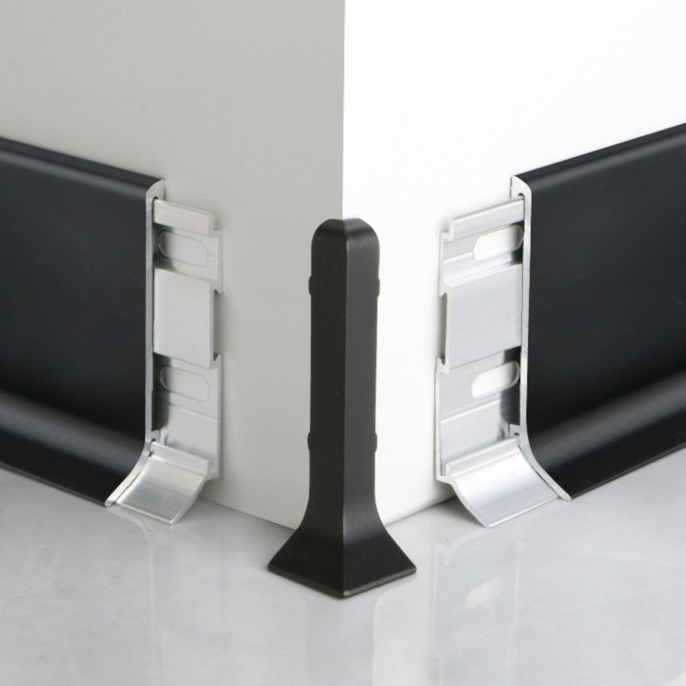 Plinta din aluminiu, latime 80 mm, lungime 2.5 m, Negru Mat [3]