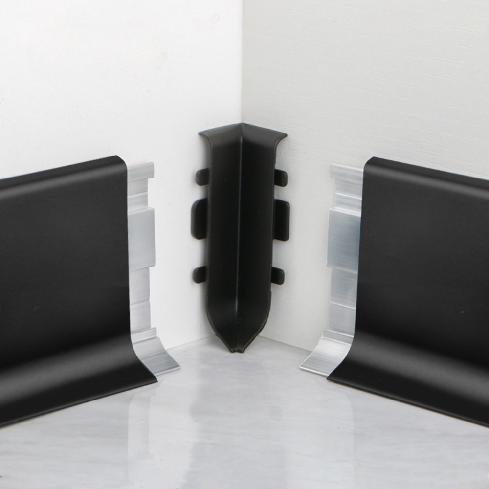 Plinta din aluminiu, latime 80 mm, lungime 2.5 m, Negru Mat [4]