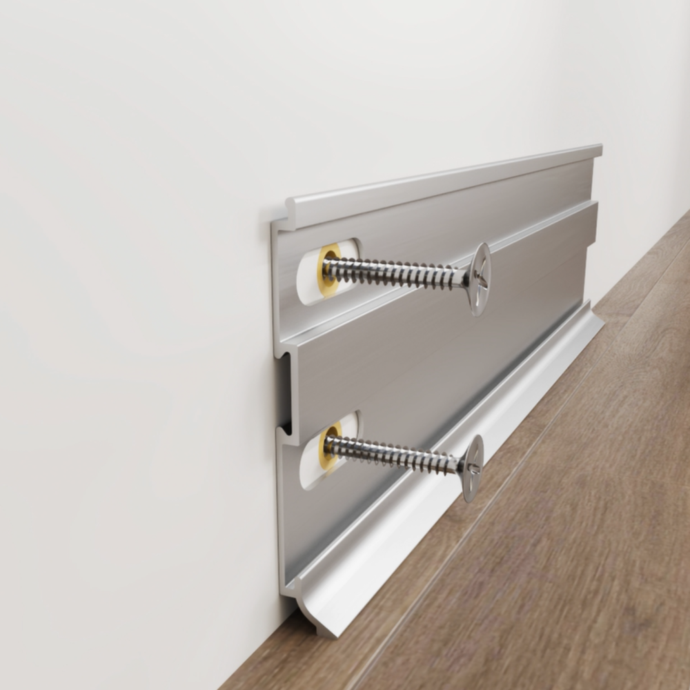 Plinta din aluminiu, latime 80 mm, lungime 2.5 m, Negru Mat [7]