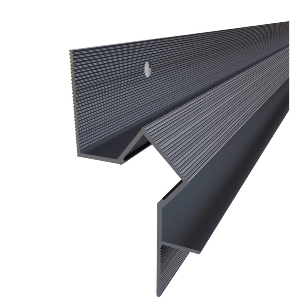 Profil aluminiu ascuns tavan tip Shadow Gap, 3 m x 5.5 cm x 1.1 mm, Negru, Unghi 45 [3]