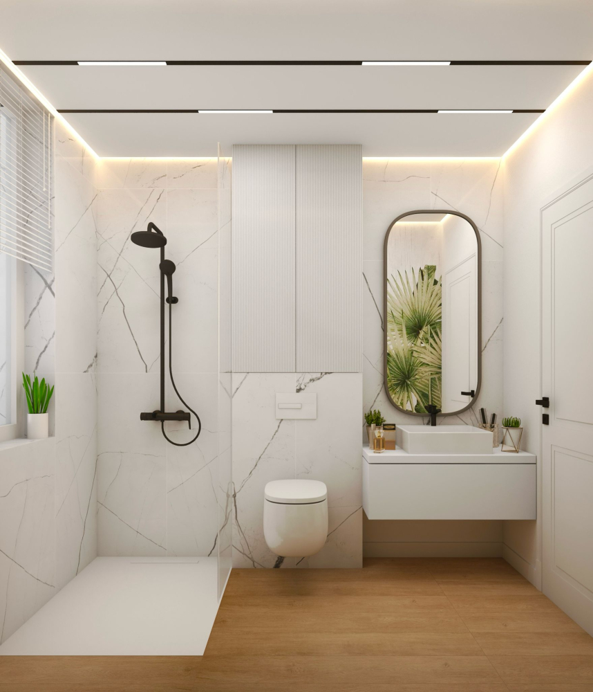 Profil aluminiu ascuns tavan tip Shadow Gap, 3 m x 5.5 cm x 1.1 mm, Negru, Unghi 45 [5]