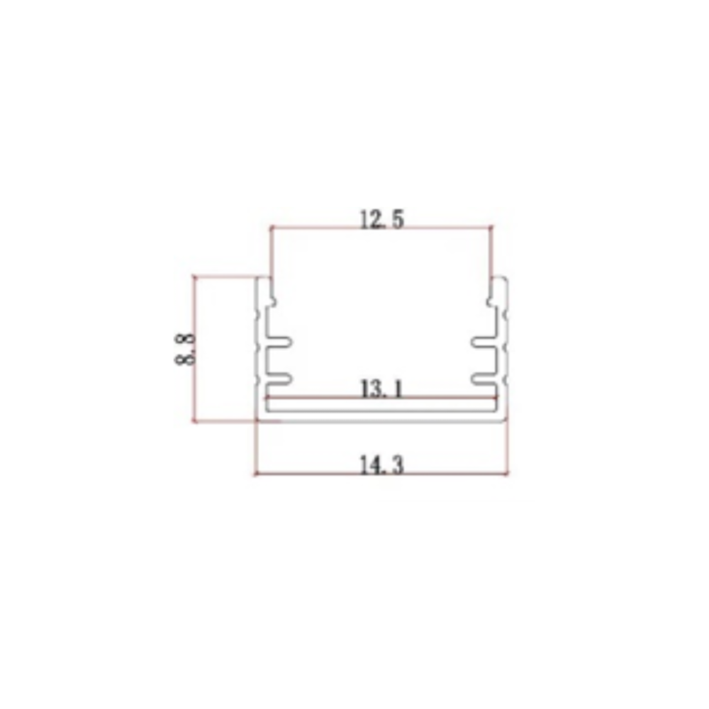 Profil aluminiu pentru LED, 3 m x 0.88 cm x 0.6 mm, Alb [3]