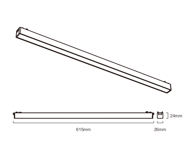 Proiector LED magnetic liniar, 20W, 3000K, pentru sina magnetica Slim 6mm, Negru [2]