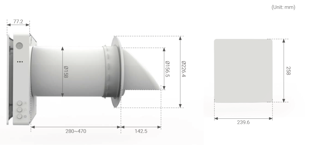 Recuperator de caldura cu senzor CO2 si control WiFi, flux de aer reversibil, schimbator ceramic [7]
