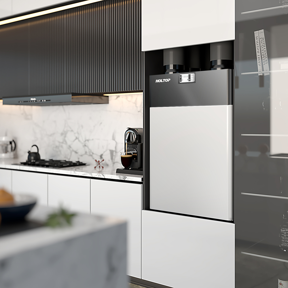 Sistem ventilatie cu recuperare de caldura AirLand Central 350 m³/h, montaj vertical, WiFi, senzor CO₂ si umiditate [10]