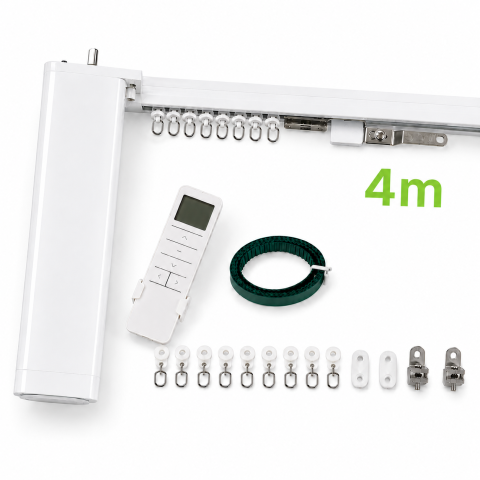Promotii - Kit draperii electrice smart, motor Tuya WiFi, sina aluminiu 4m si telecomanda