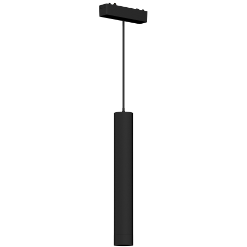 Sine Magnetice si Corpuri Iluminat - Pendul LED magnetic cilindric, 6W, 3000K, pentru sina magnetica Slim 6mm, Negru