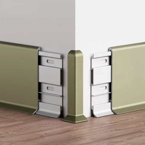 Plinta din aluminiu, latime 80 mm, lungime 2.5 m, Champagne [2]