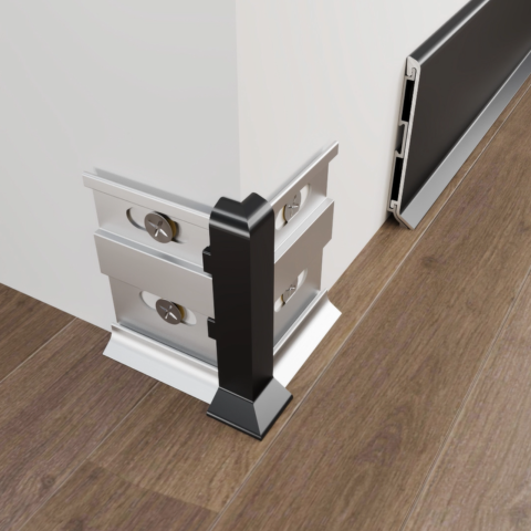 Plinta din aluminiu, latime 80 mm, lungime 2.5 m, Negru Mat [5]