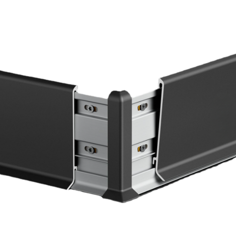 Plinta din aluminiu, latime 80 mm, lungime 2.5 m, Negru Mat [4]