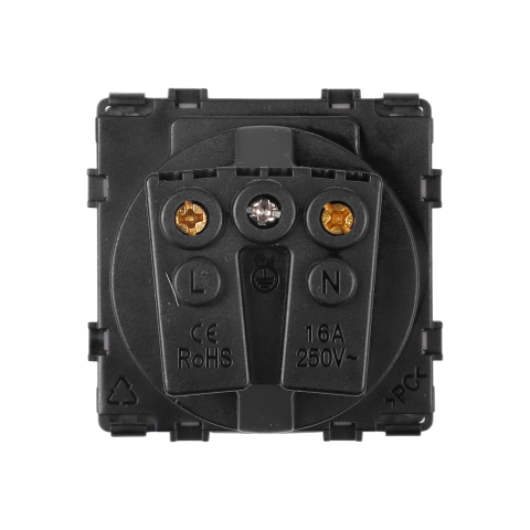 Priza Schuko 16A, capac transparent, rezistenta la apa IP54, montaj modular, Alb [2]