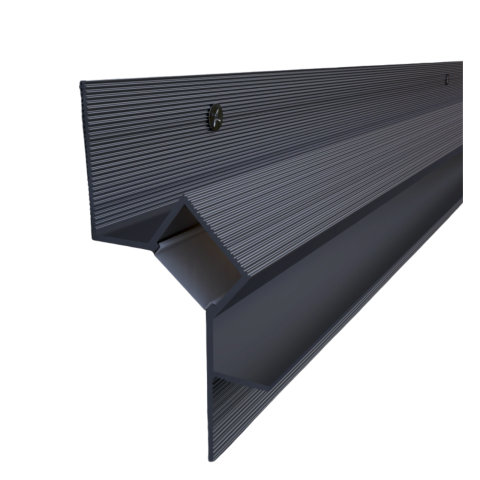 Profil aluminiu ascuns tavan tip Shadow Gap, 3 m x 5.5 cm x 1.1 mm, Negru, Unghi 45 [3]