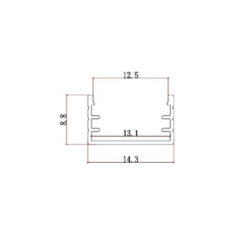 Profil aluminiu pentru LED, 3 m x 0.88 cm x 0.6 mm, Alb [2]