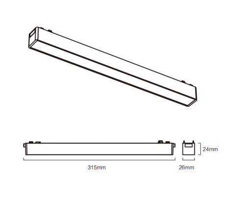 Proiector LED magnetic liniar, 10W, 3000K, pentru sina magnetica Slim 6mm, Negru [1]