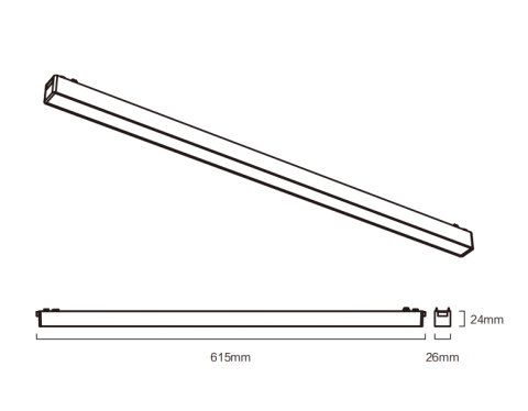 Proiector LED magnetic liniar, 20W, 3000K, pentru sina magnetica Slim 6mm, Negru [1]