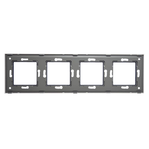 Rama priza cvadrupla din sticla, dimensiune 86x299 mm, Alb [1]