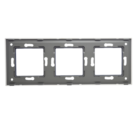 Rama priza tripla din sticla, dimensiune 86x228 mm, Alb [1]