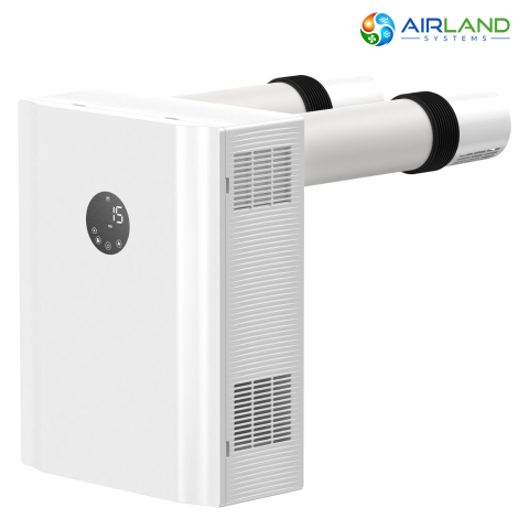 Sisteme de Ventilatie HVAC - Recuperator de caldura AirLand Flex 100 m³/h, montaj pe perete, WiFi, senzor CO₂ si umiditate