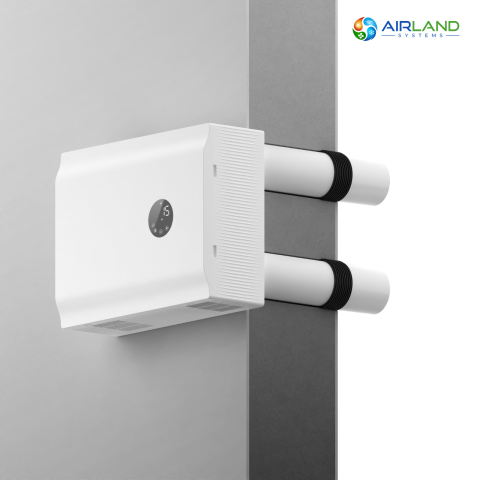 Recuperator de caldura AirLand Flex 100 m³/h, montaj pe perete, WiFi, senzor CO₂ si umiditate [5]