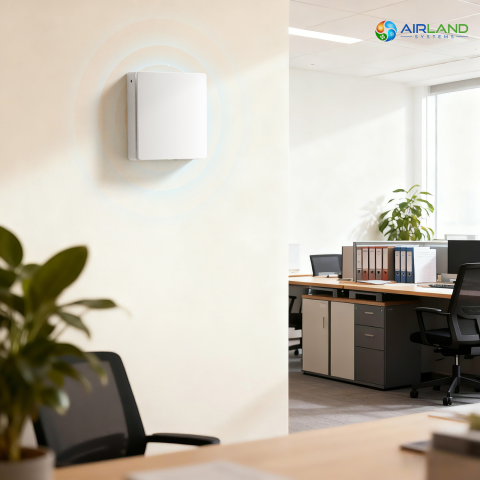 Recuperator de caldura AirLand Single Room cu senzor CO2 si control WiFi, flux de aer reversibil, schimbator ceramic [5]
