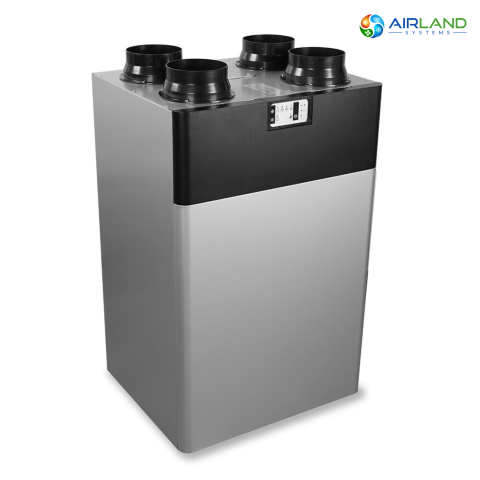 Sistem ventilatie cu recuperare de caldura AirLand Central 350 m³/h, montaj vertical, WiFi, senzor CO₂ si umiditate [2]