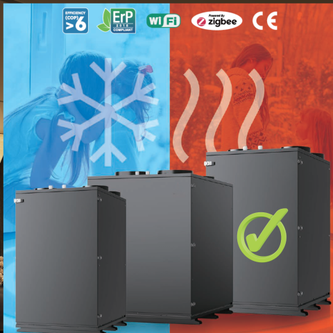 Sistem ventilatie HVAC cu recuperare de caldura 950 m³/h cu pompa de caldura si DC Inverter, ventilatie, incalzire si racire [1]