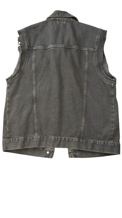 Vestă din denim cu aspect uzat [2]