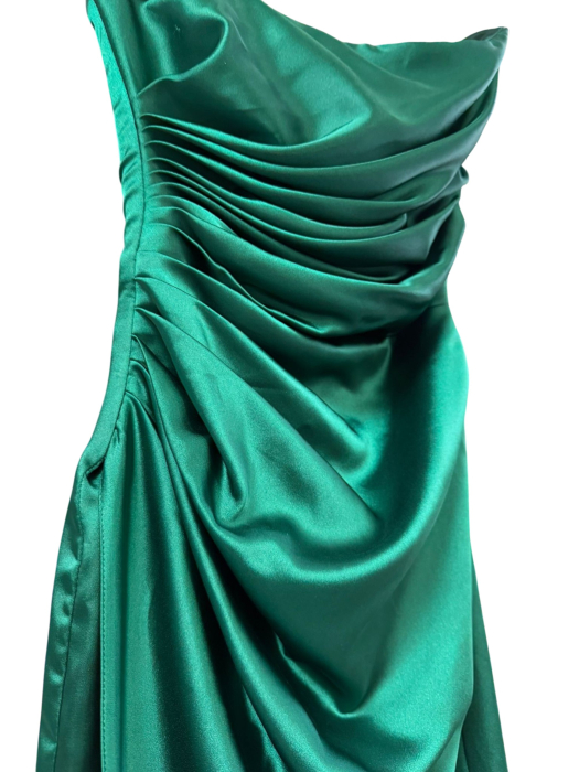 Rochie de seară din satin verde închis [3]