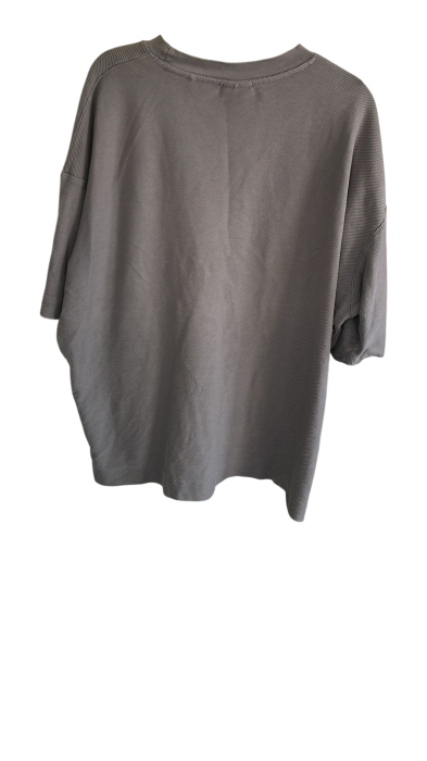 Tricou gri antracit cu textură diagonală [2]