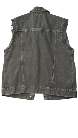 Vestă din denim cu aspect uzat [1]