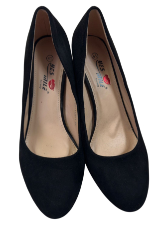 Femei - Pantofi eleganți dama cu toc mediu – negri