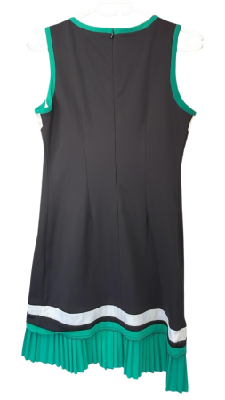 Rochie elegantă cu design color block și volan plisat accentuat [1]