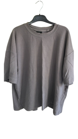 Tricouri - Tricou gri antracit cu textură diagonală