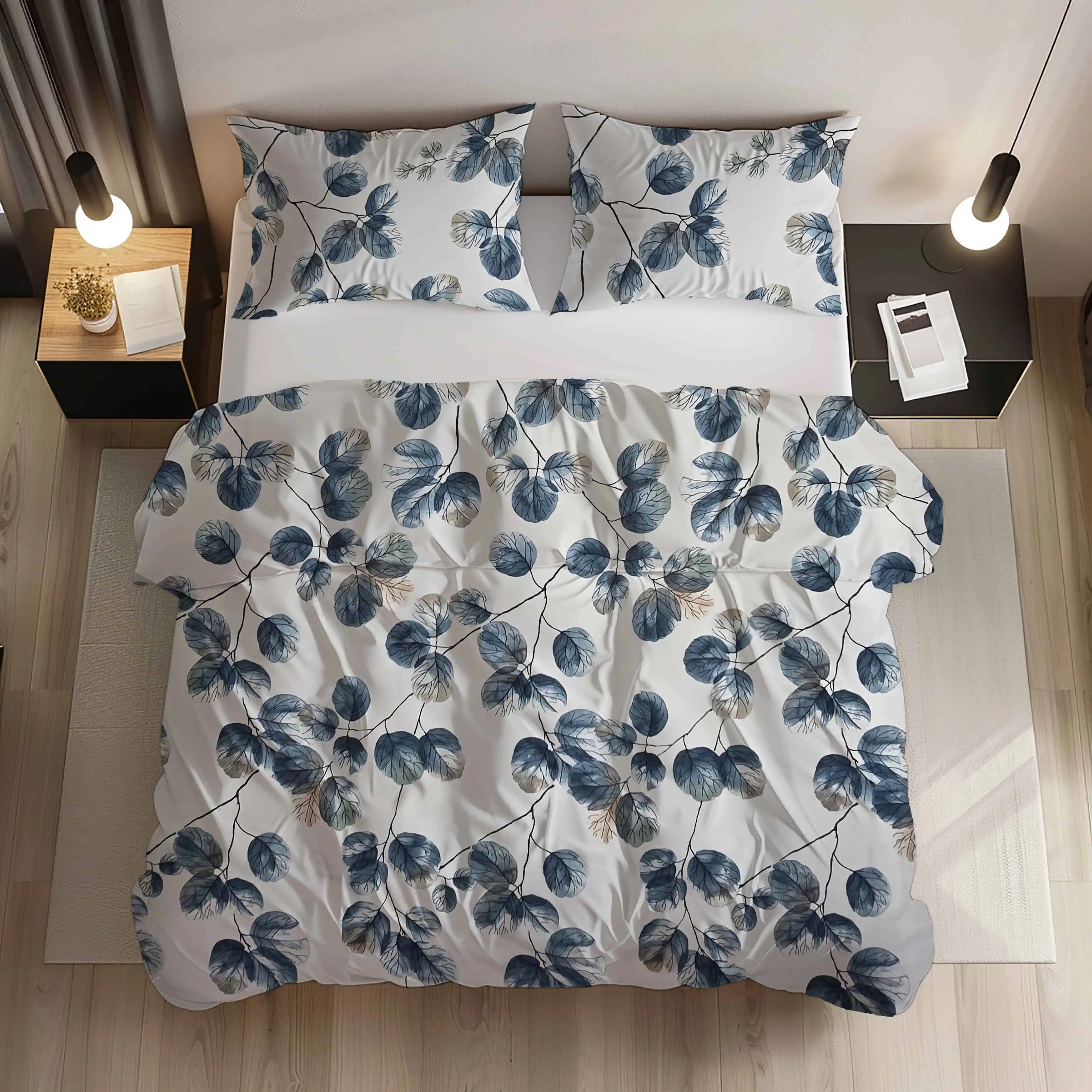 Set lenjerie de pat cu frunze de eucalyptus [1]