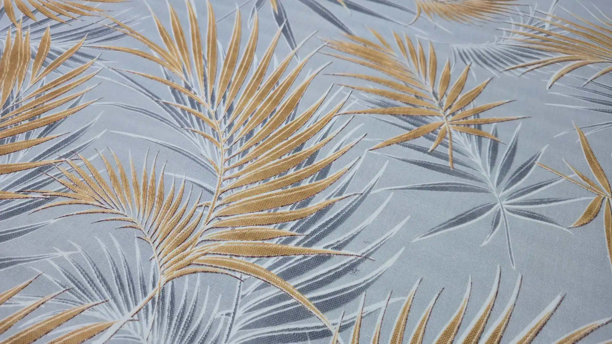 Lenjerie-Pat-Bumbac-Standard-Tropical-Palmier-Bleu-Auriu-Configurabil [4]