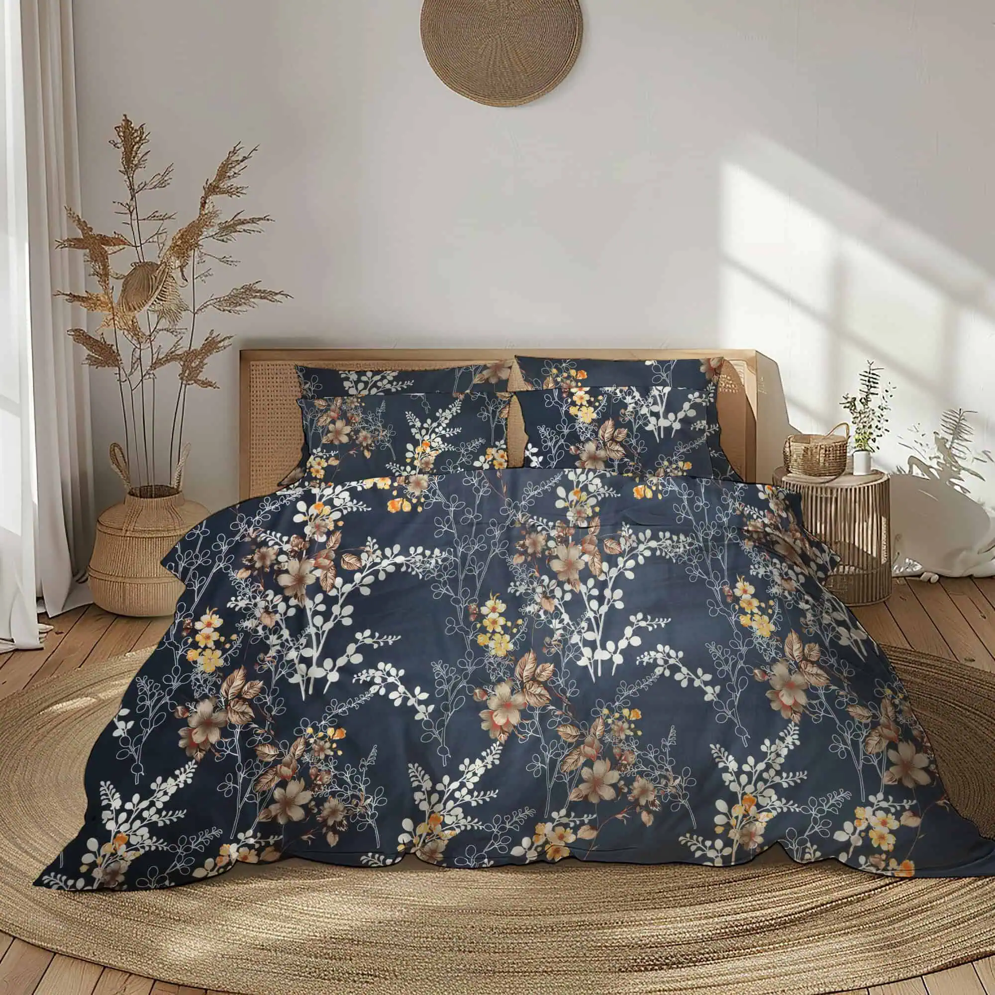 Lenjerie-de-pat-Ranforce-Bumbac-100-Floral-Fond-Inchis-Configurabil [1]