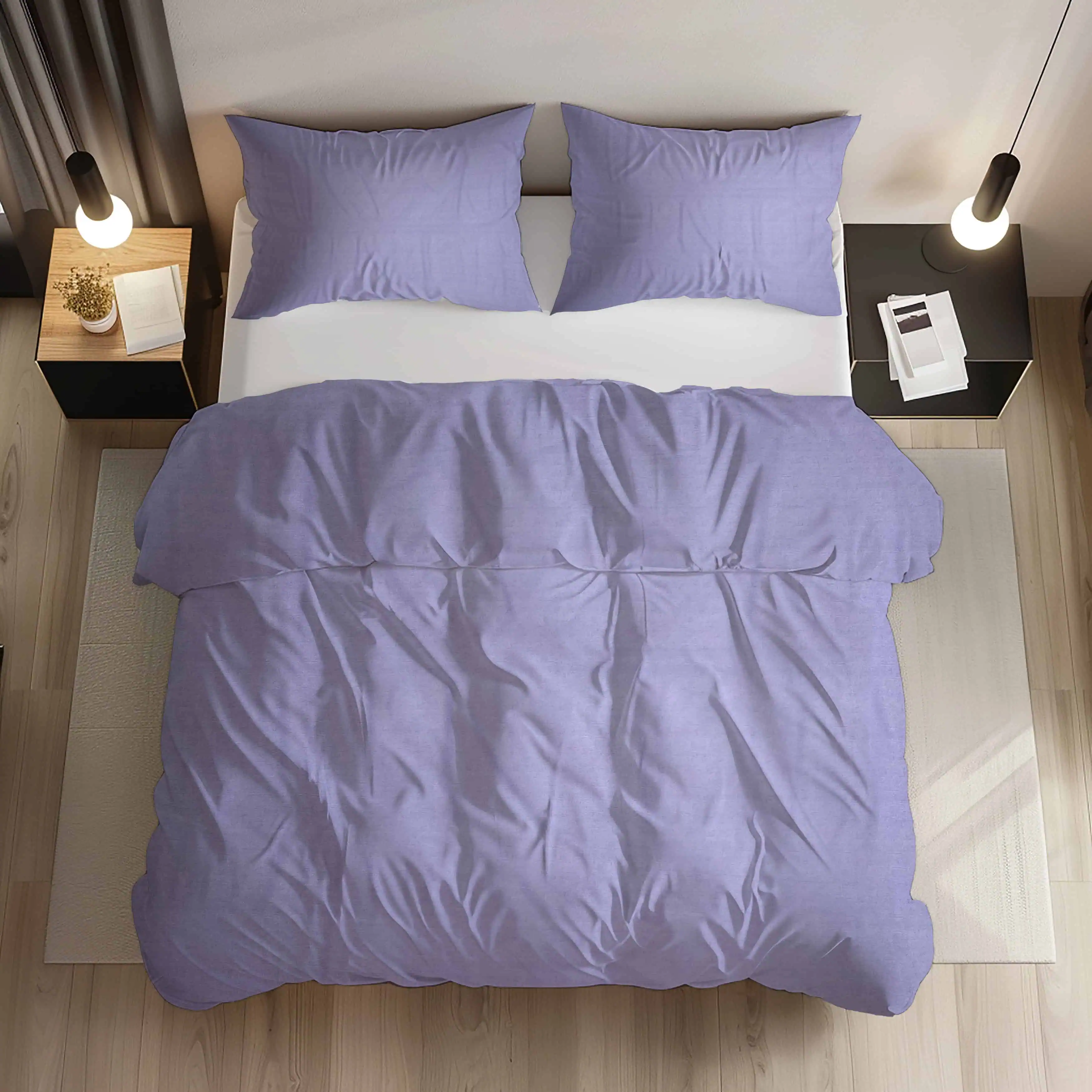 Set lenjerie de pat mov monocrom [1]