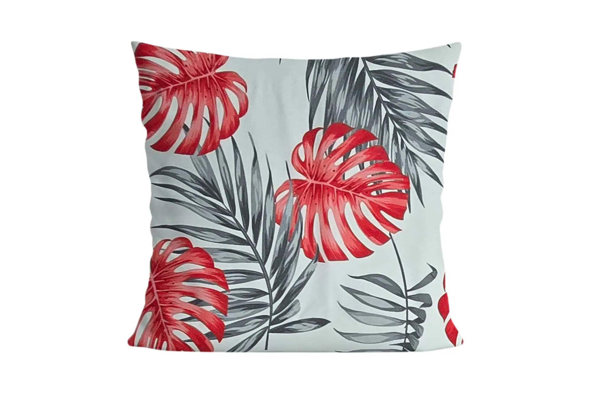 Set lenjerie pat din bumbac ranforce model tropical rosu alb configurabil [5]